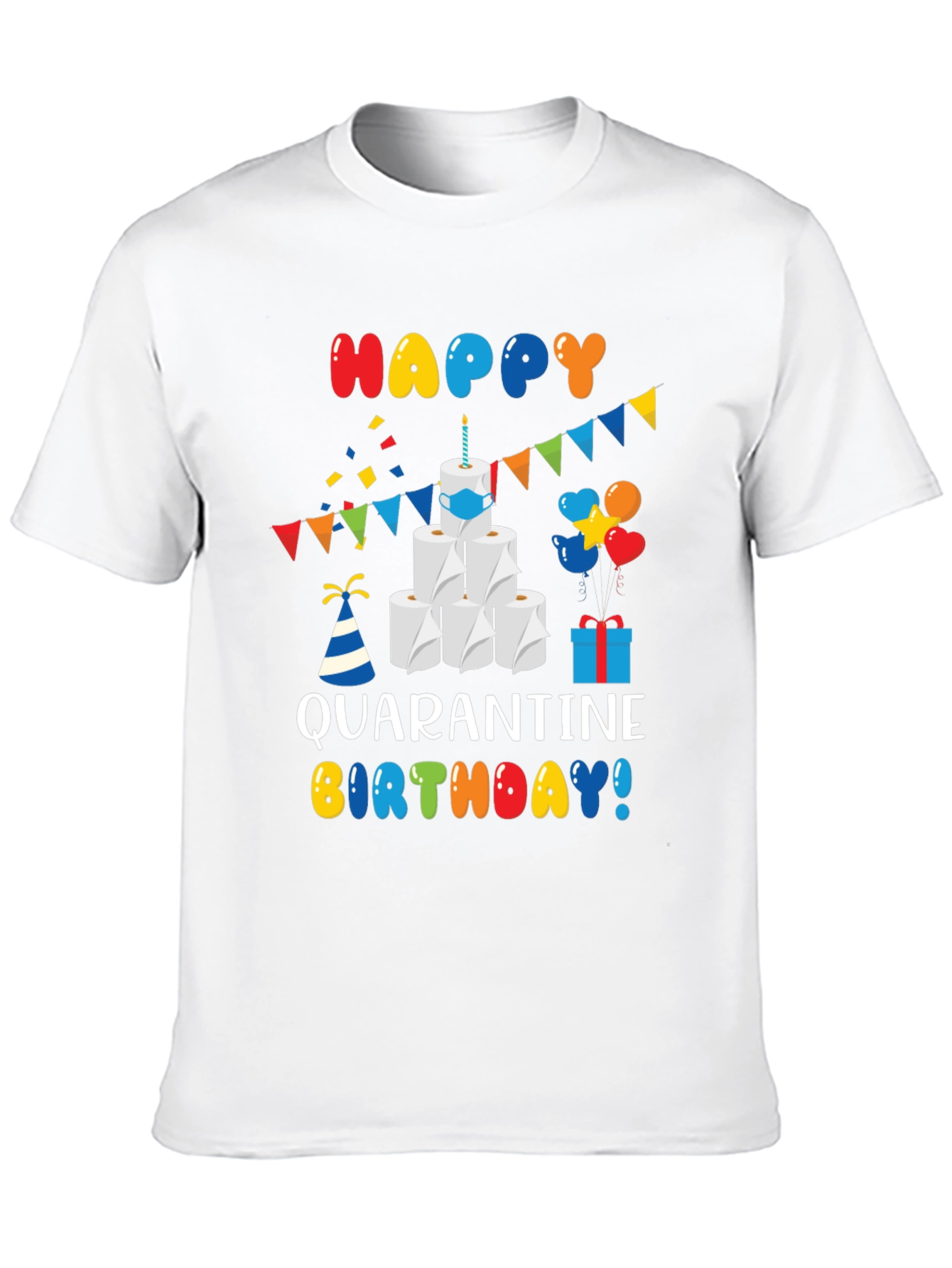 Quarantine Birthday T-Shirt - Toilet Paper Cake Graphic Tee