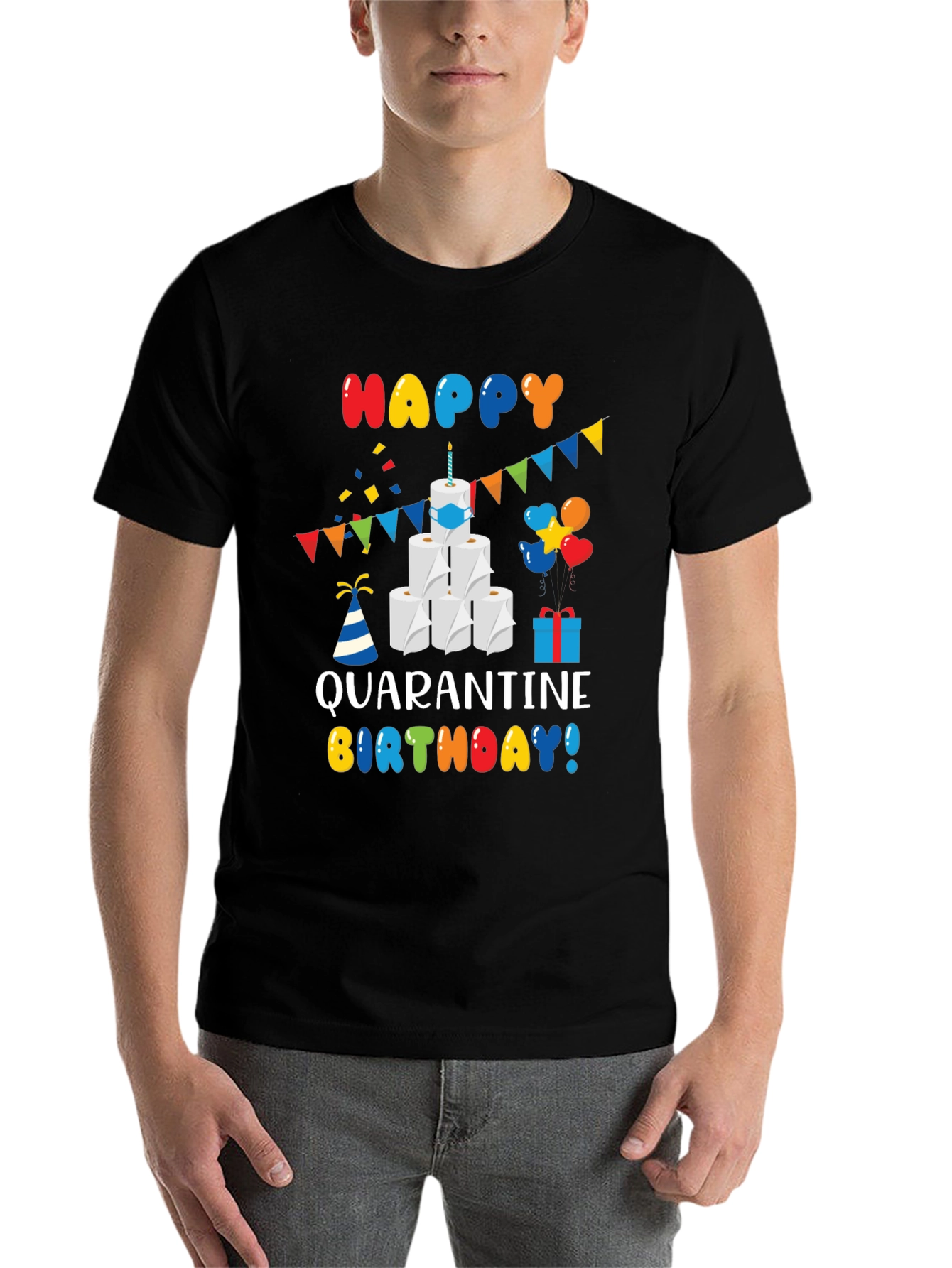 Quarantine Birthday T-Shirt - Toilet Paper Cake Graphic Tee