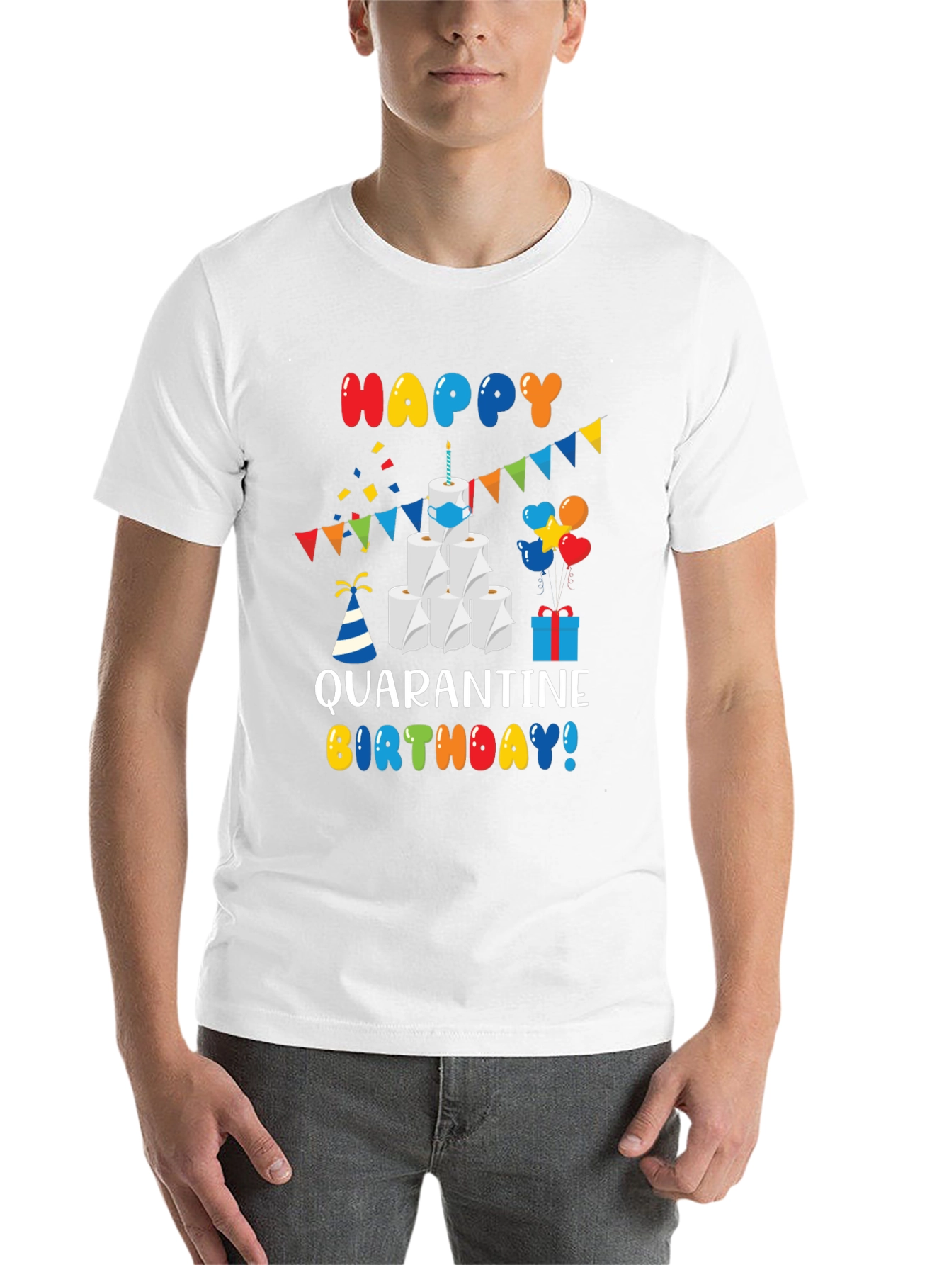 Quarantine Birthday T-Shirt - Toilet Paper Cake Graphic Tee