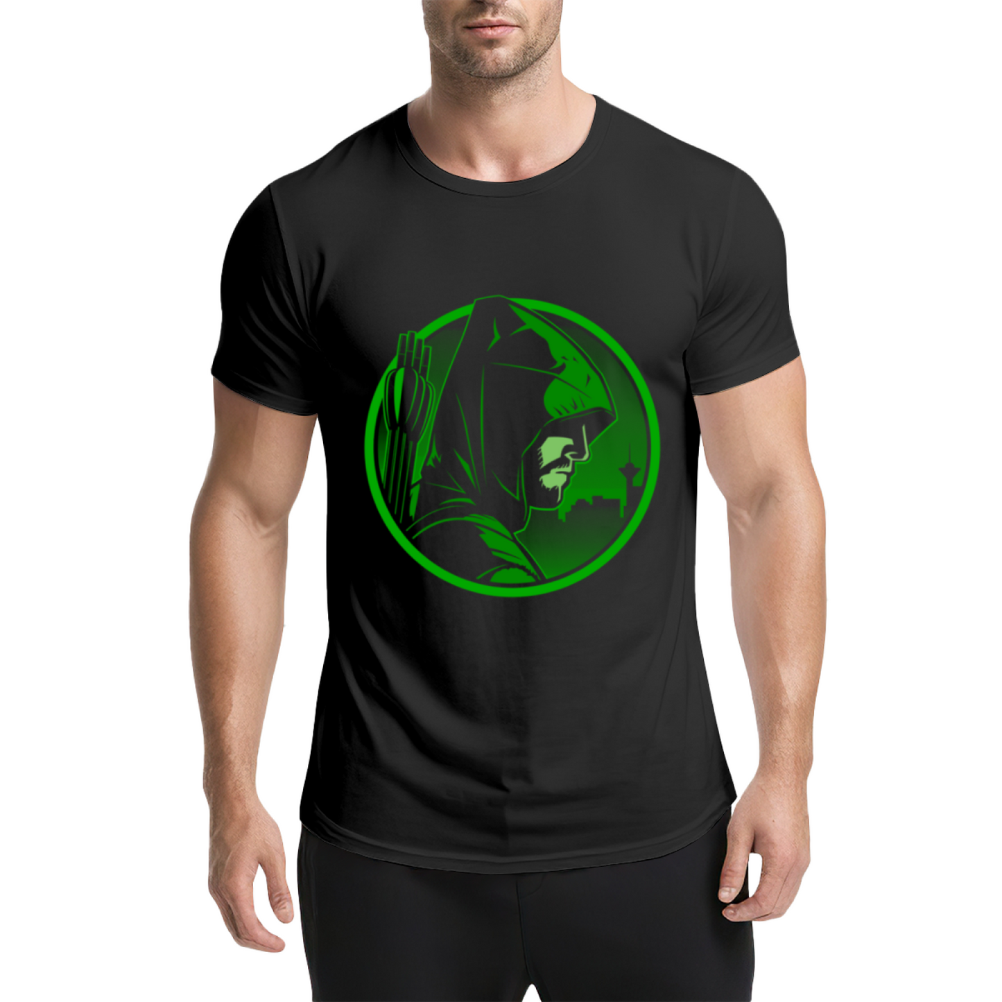 DC Arrow Green Arrow Comic Graphic Grey Tee