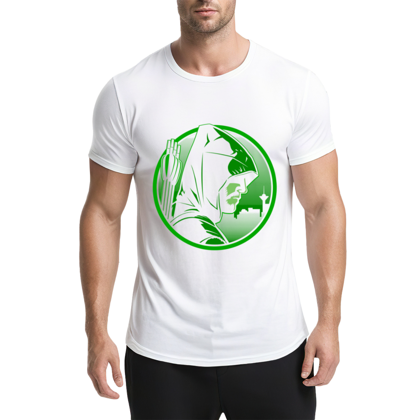 DC Arrow Green Arrow Comic Graphic Grey Tee