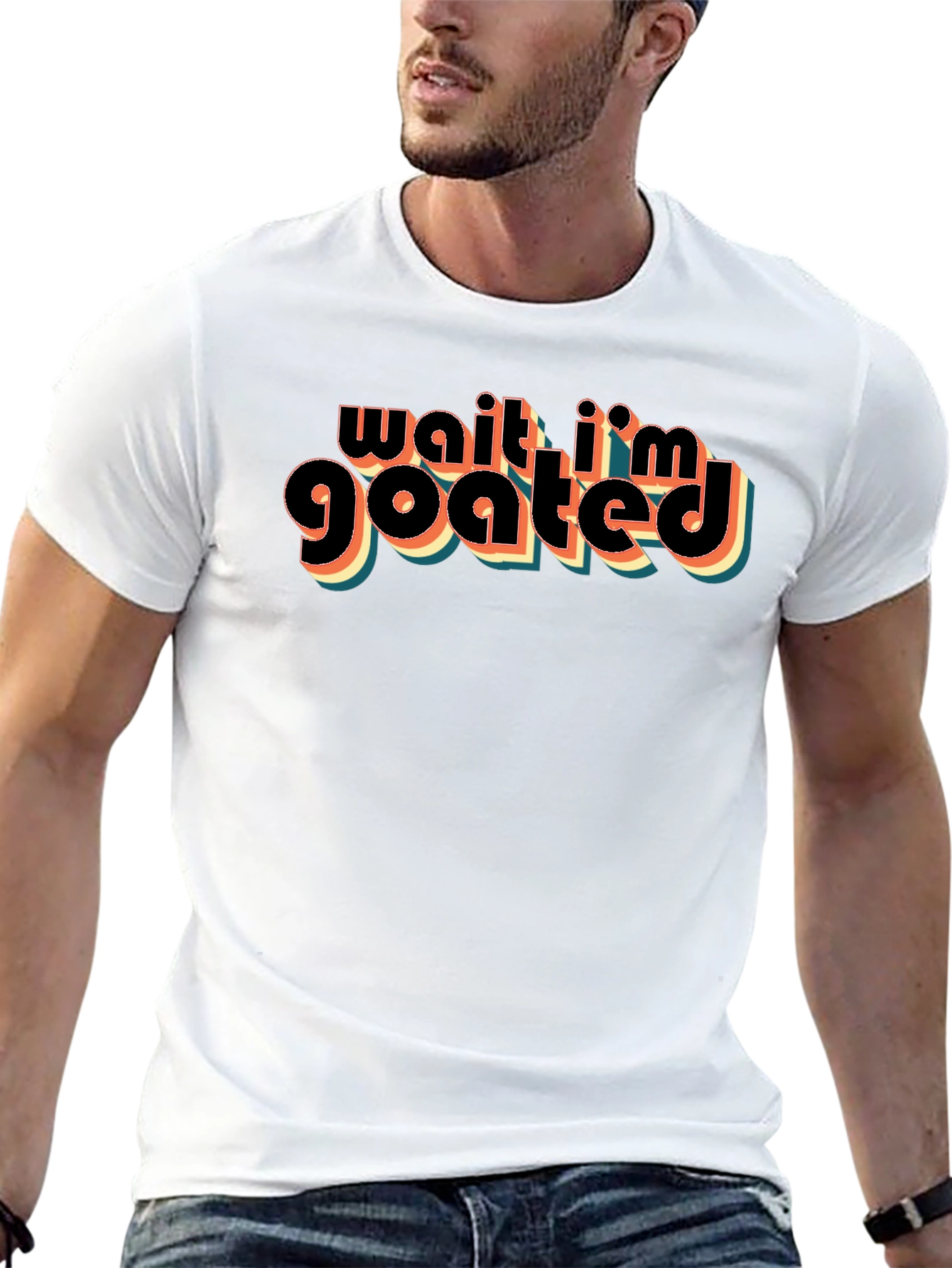 Wait Im GOATED Black Graphic T-Shirt