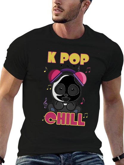 K-Pop Panda Chill Graphic T-Shirt