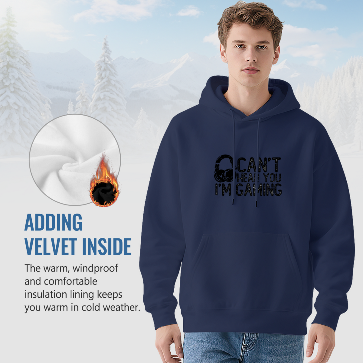 Can¡¯t Hear You I¡¯m Gaming Gamer Themed Pullover Hoodie