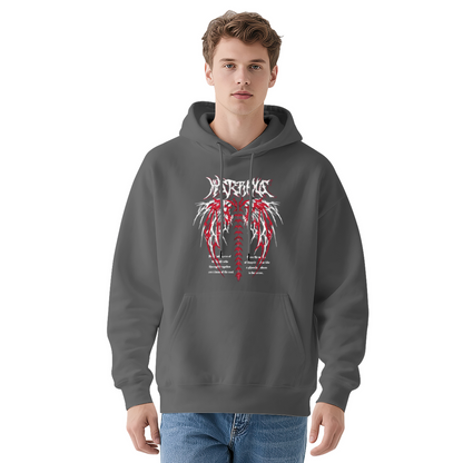 Dark Metal?Style Skeleton Art Graphic Black Hoodie