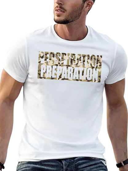 Perspiration Preparation Camo Graphic Tee