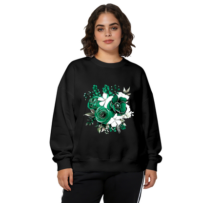 Stunning Green?White Floral Bouquet Art Crewneck Sweatshirt