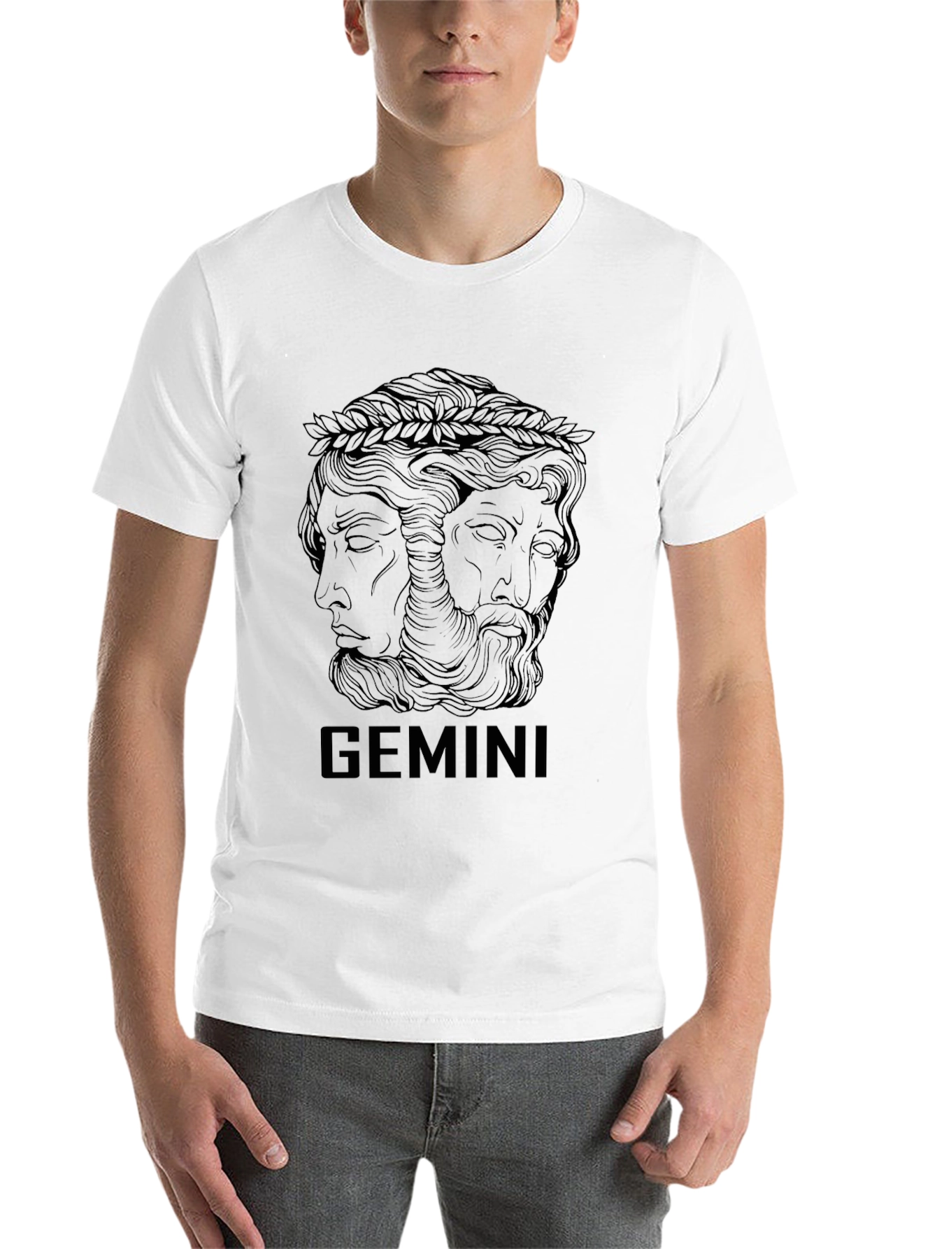 Gemini Zodiac Graphic T-Shirt - Black