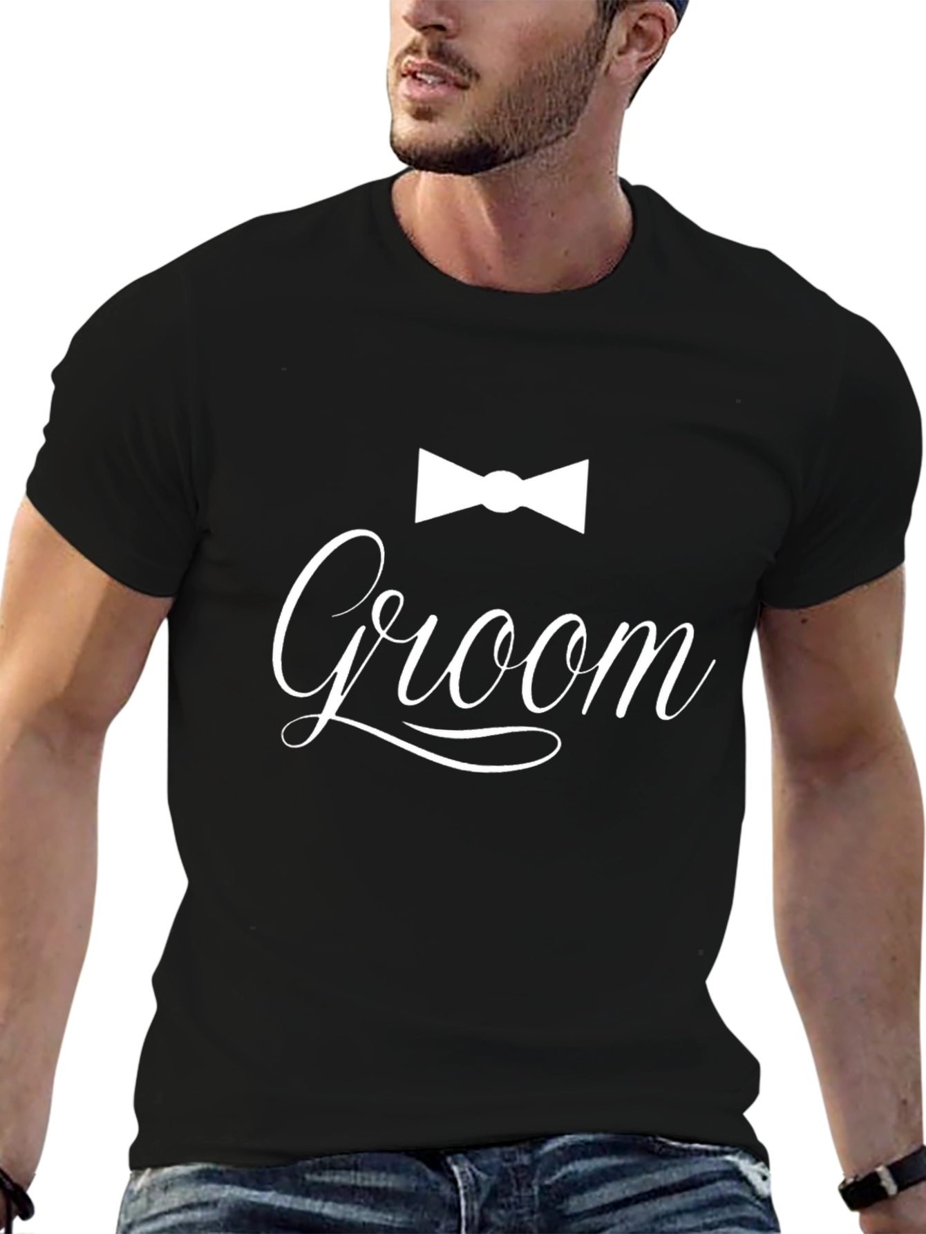 Groom T-Shirt - Bowtie Design Wedding Party Apparel