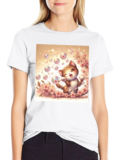 Kawaii Cat Bubble T-Shirt