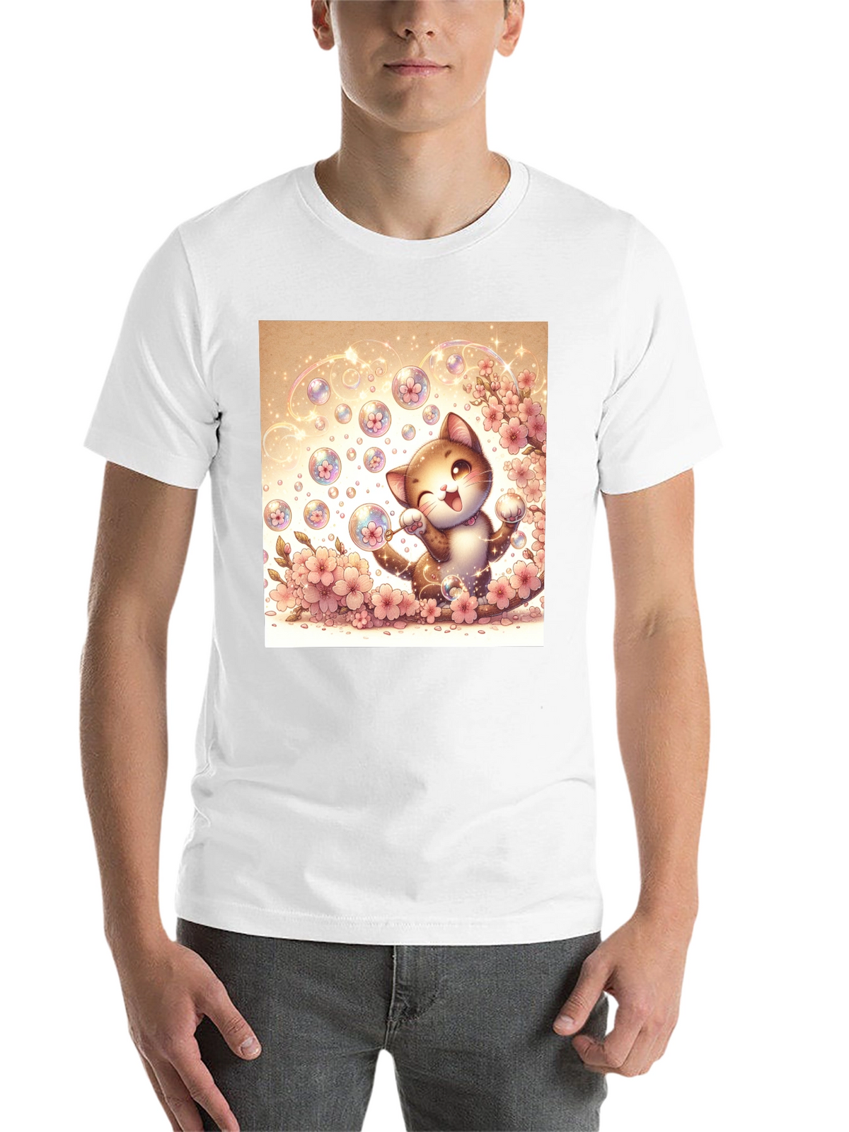 Kawaii Cat Bubble T-Shirt