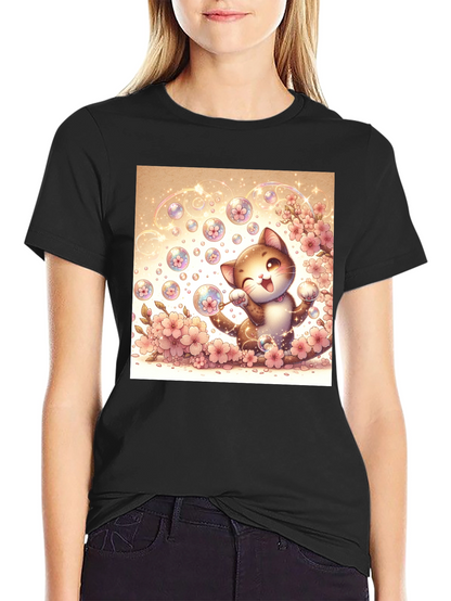 Kawaii Cat Bubble T-Shirt