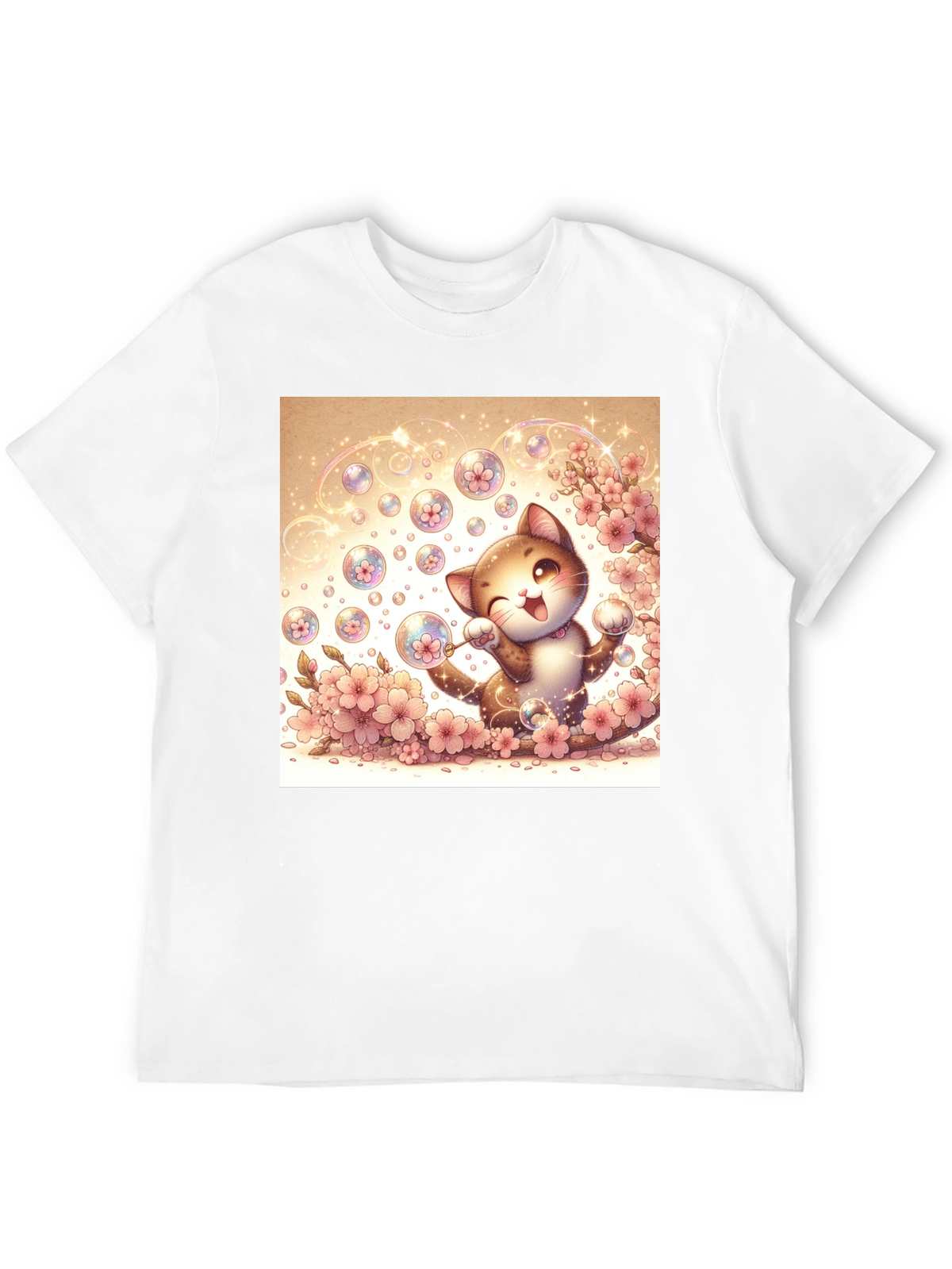 Kawaii Cat Bubble T-Shirt