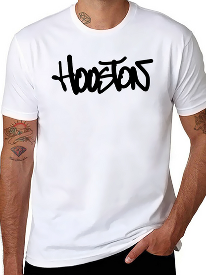 Mens Black Houston Graphic T-Shirt