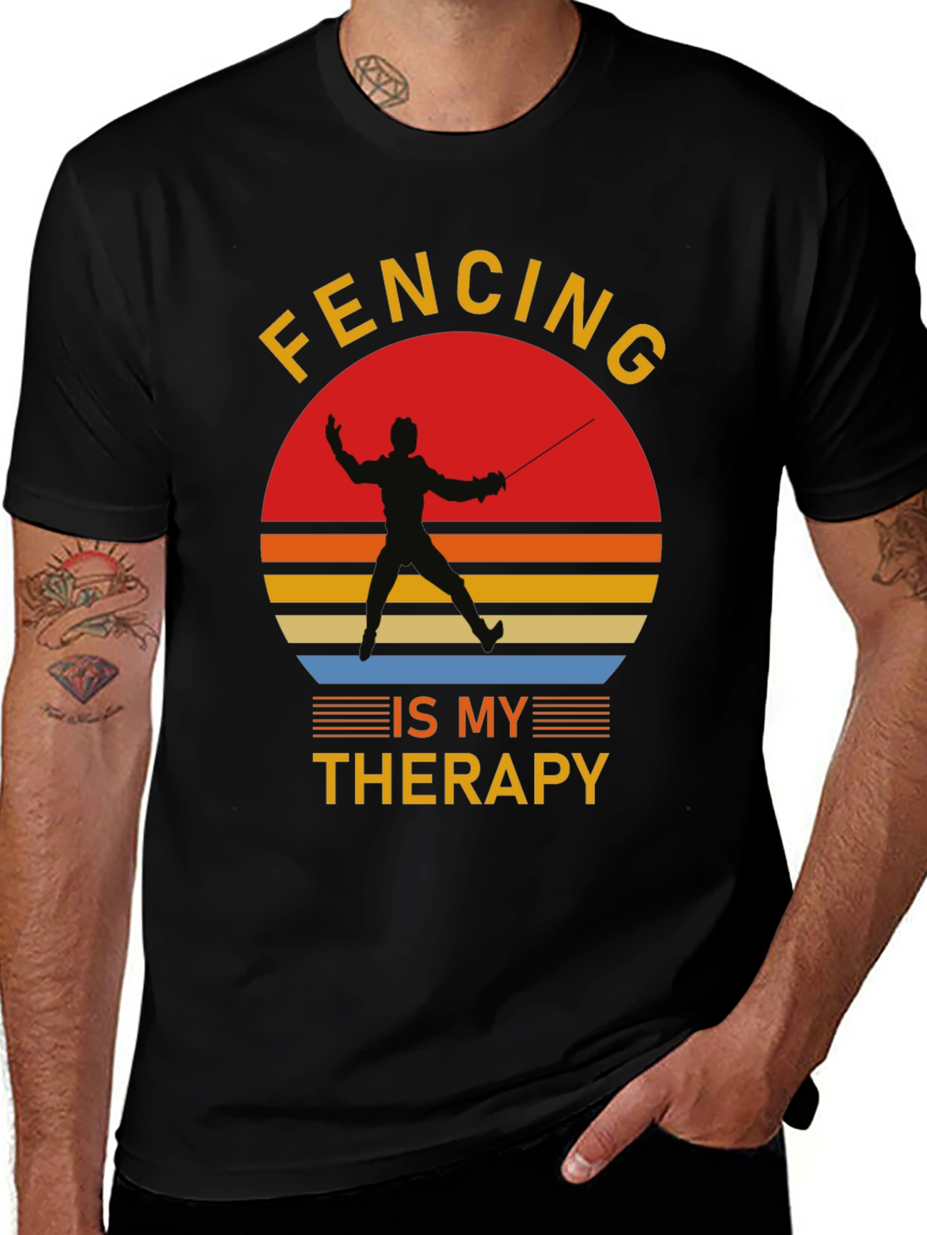 Fencing is My Therapy Graphic T-Shirt
