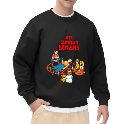 Let¡¯s Summon Demons Retro Dark Humor Kids Art Crewneck Sweatshirt