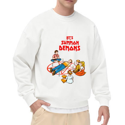 Let¡¯s Summon Demons Retro Dark Humor Kids Art Crewneck Sweatshirt