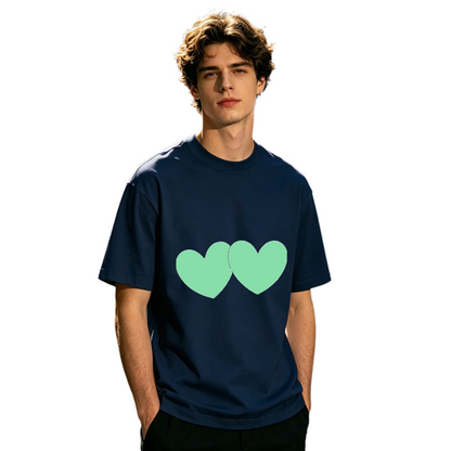 Men's Minimal Broken Red Heart Trendy Street Graphic Tee