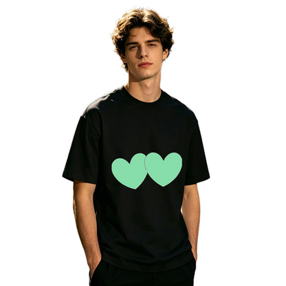 Men's Minimal Broken Red Heart Trendy Street Graphic Tee