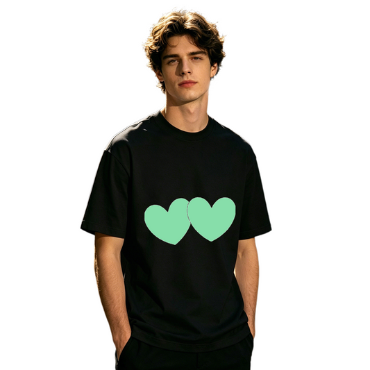 Men's Minimal Broken Red Heart Trendy Street Graphic Tee