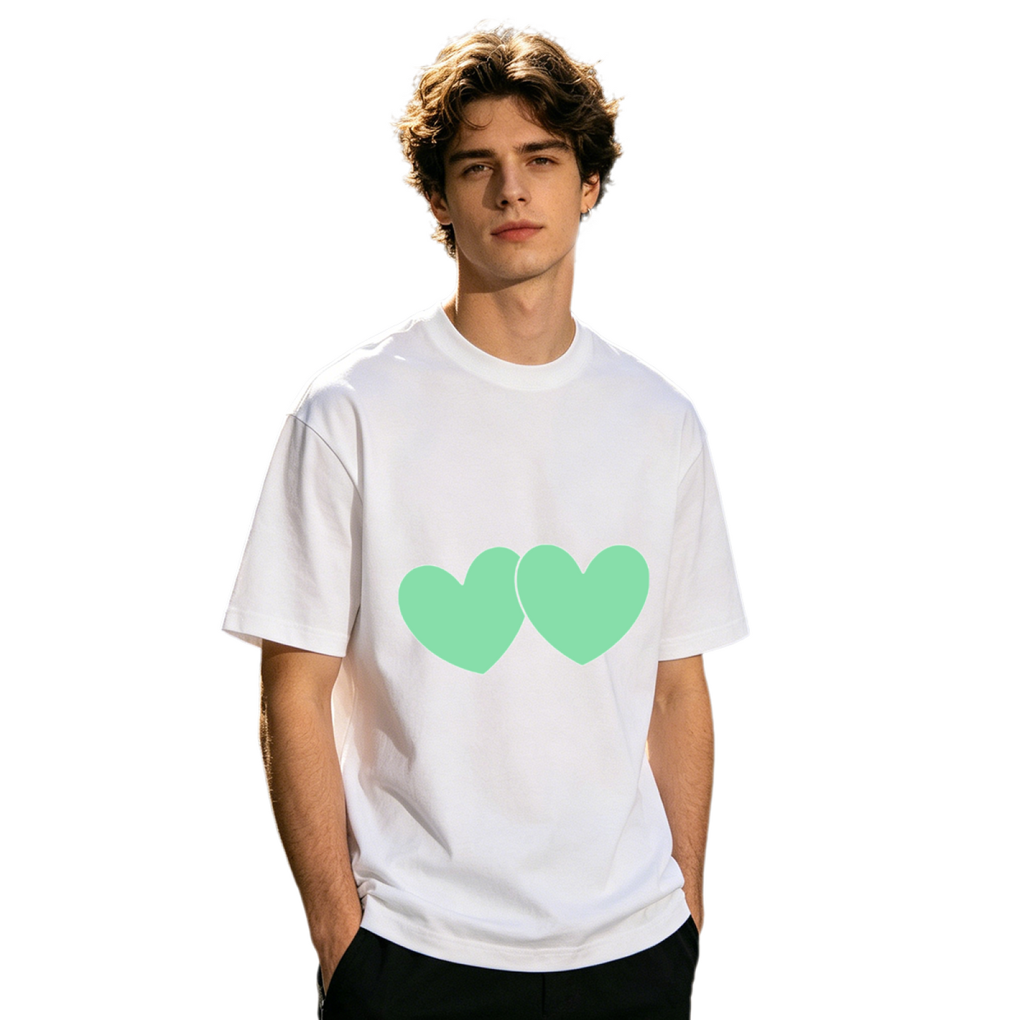 Men's Minimal Broken Red Heart Trendy Street Graphic Tee