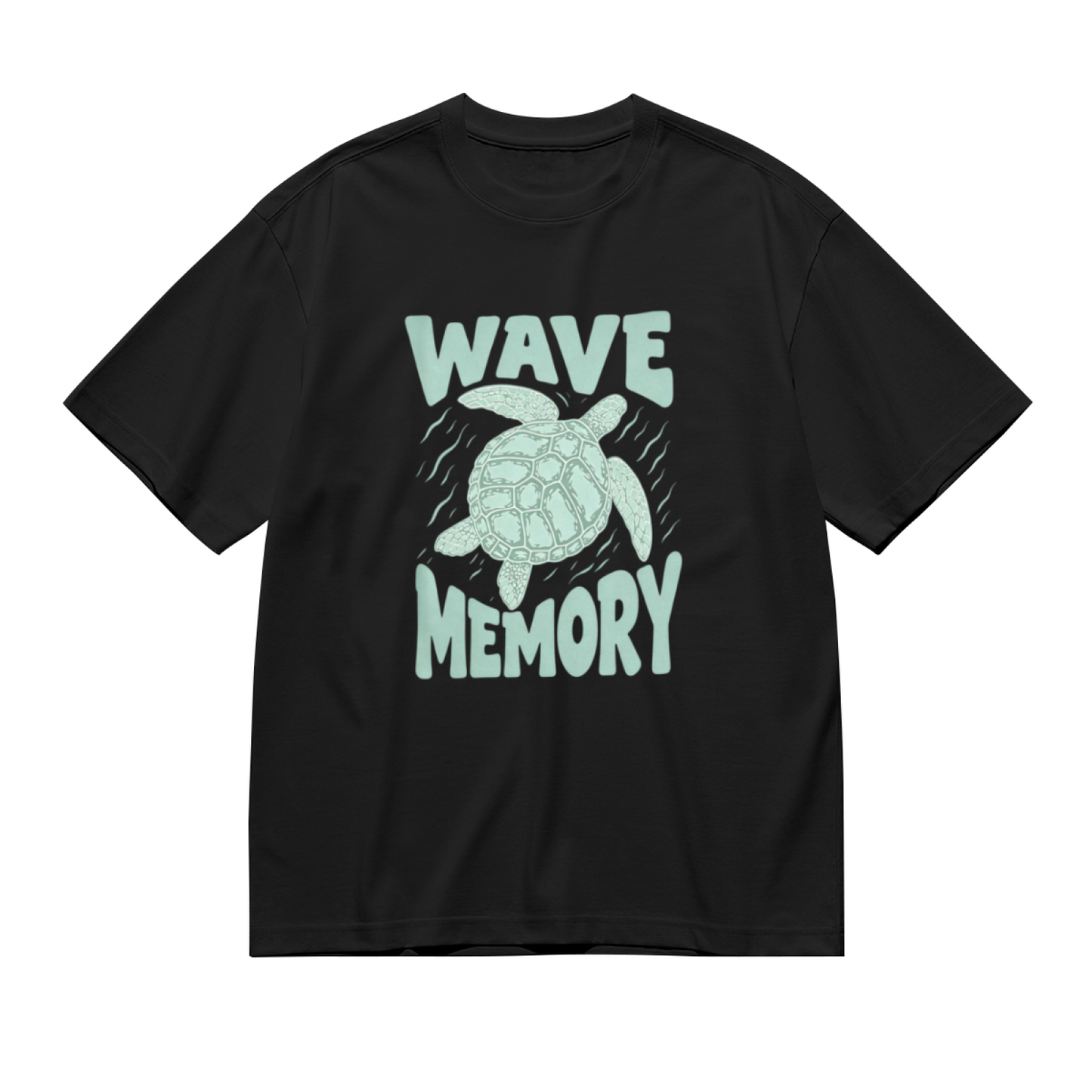 Men's Wave Memory Sea Turtle Ocean Surf Retro Graphic T-Shirt