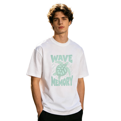 Men's Wave Memory Sea Turtle Ocean Surf Retro Graphic T-Shirt