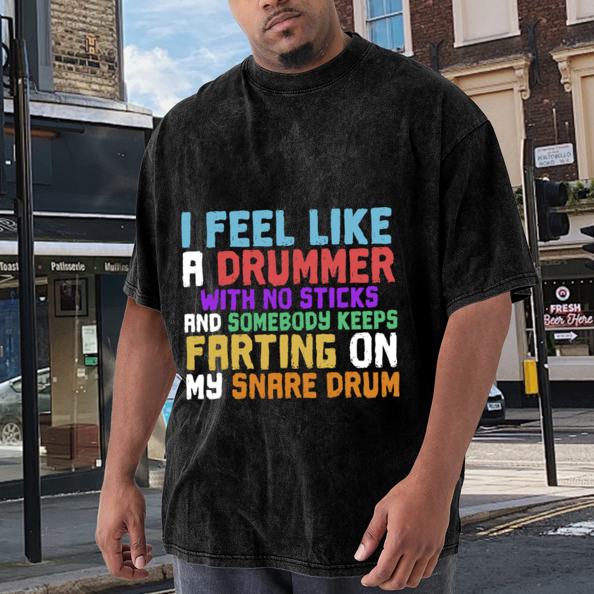 I Feel Like A Drummer With No Sticks Funny Drummer T-Shirt