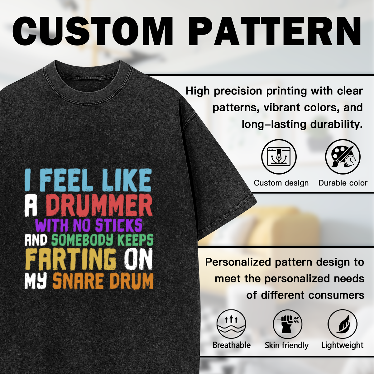 I Feel Like A Drummer With No Sticks Funny Drummer T-Shirt
