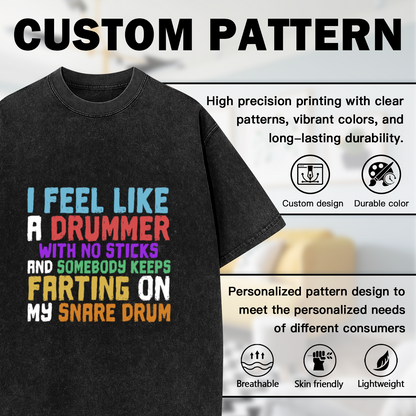 I Feel Like A Drummer With No Sticks Funny Drummer T-Shirt