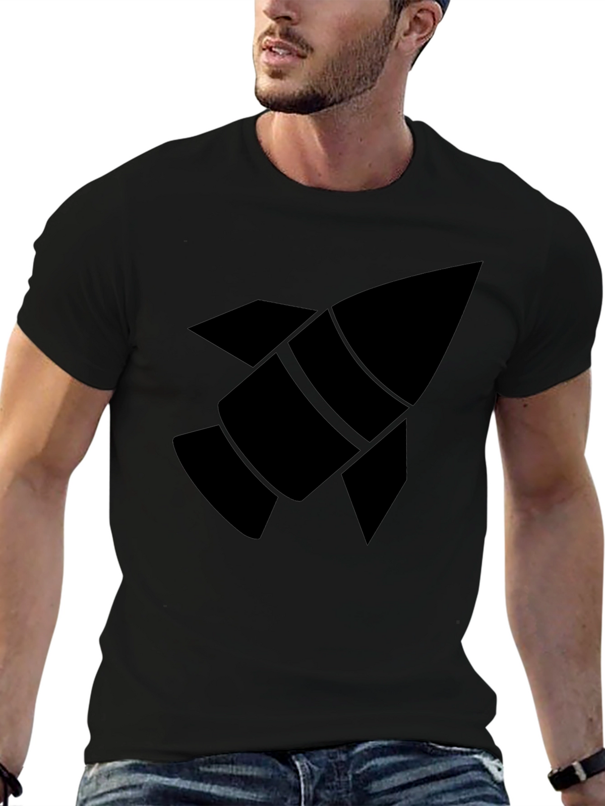 Rocket Graphic Black T-Shirt