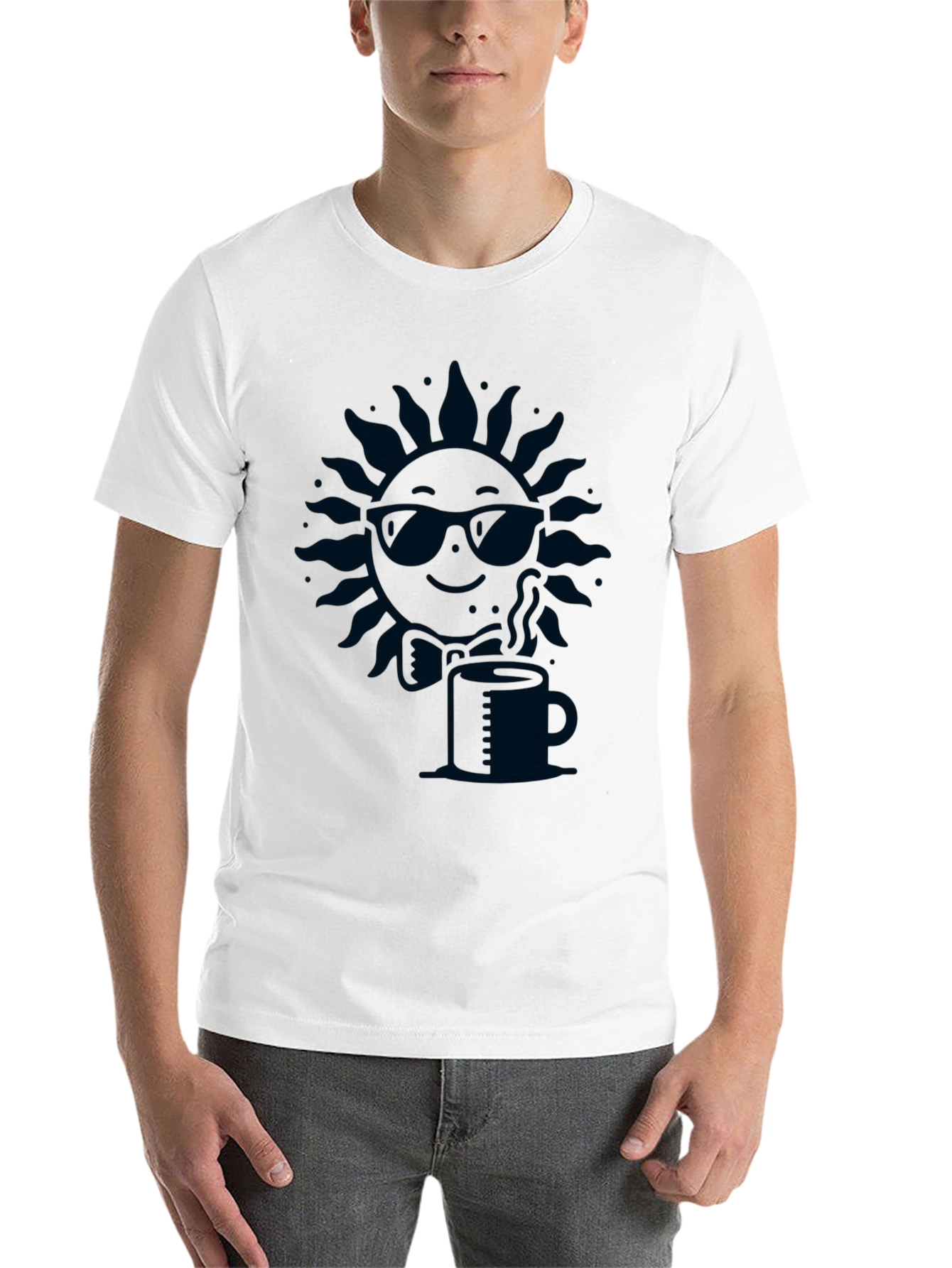 Cool Sun Coffee Tee - Stylish Graphic T-Shirt