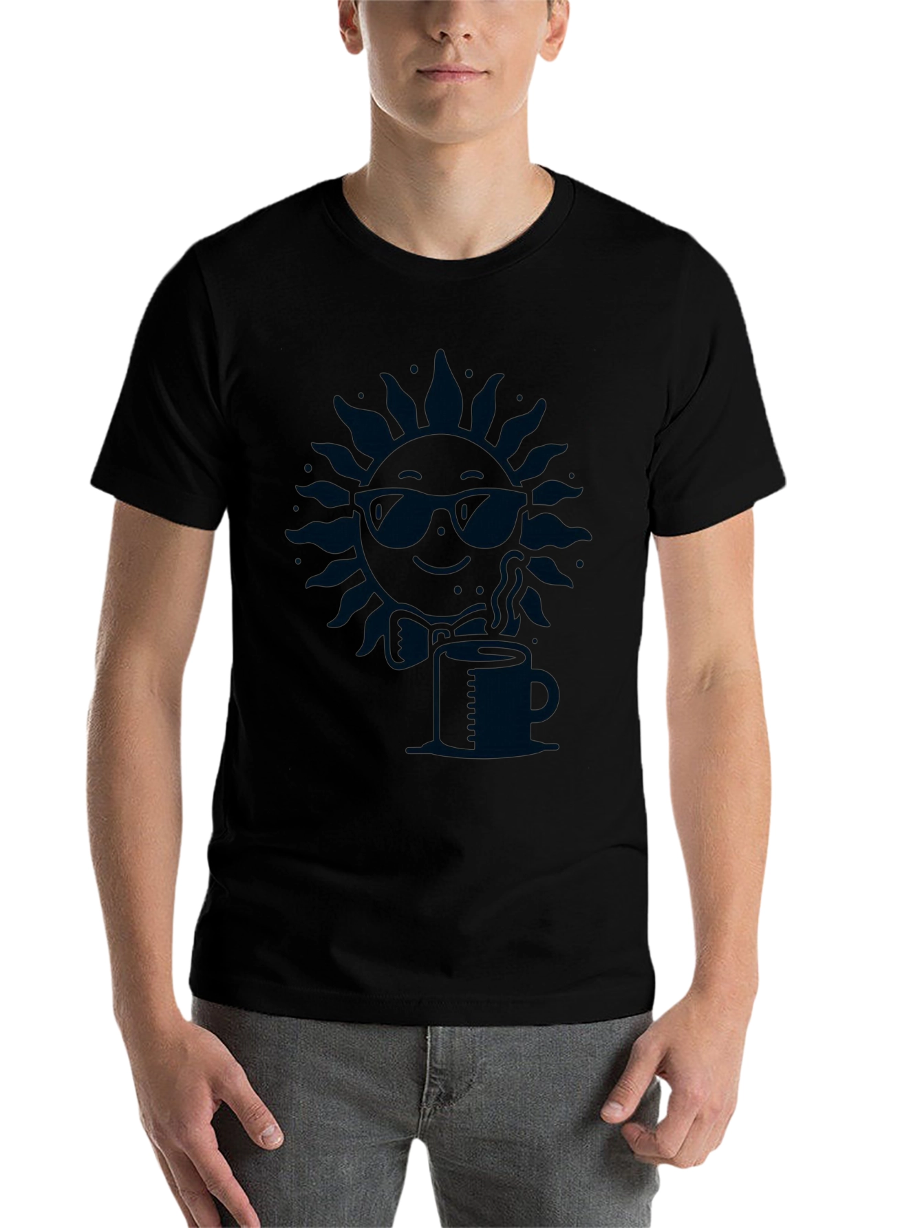 Cool Sun Coffee Tee - Stylish Graphic T-Shirt