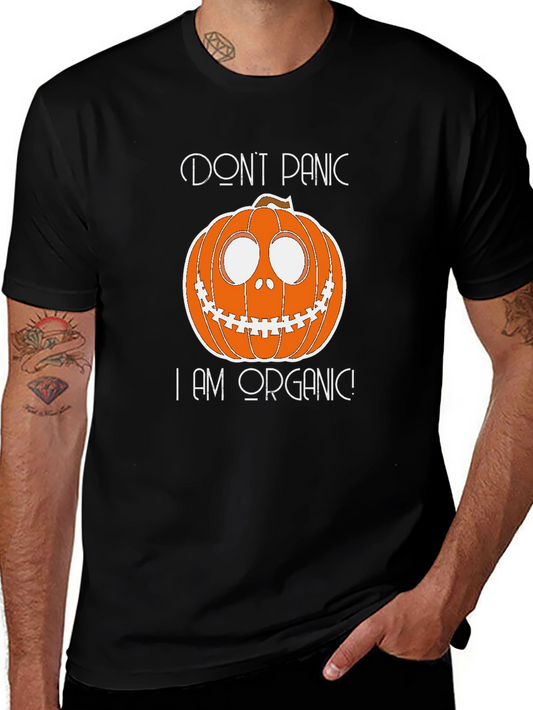 Dont Panic I Am Organic Funny Pumpkin Halloween T-Shirt