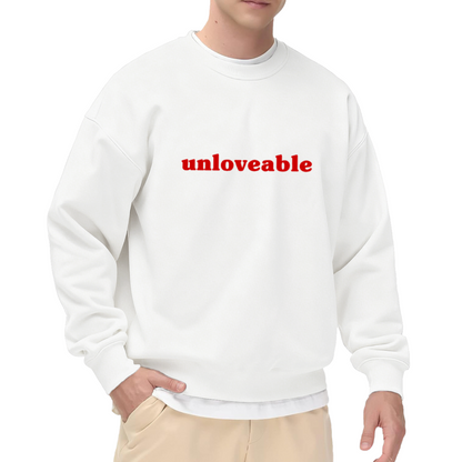 Unloveable Retro Red Text Statement Crewneck Sweatshirt