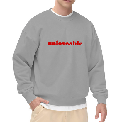 Unloveable Retro Red Text Statement Crewneck Sweatshirt