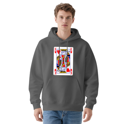 King Of Hearts Poker Card Graphic Navy Hoodie