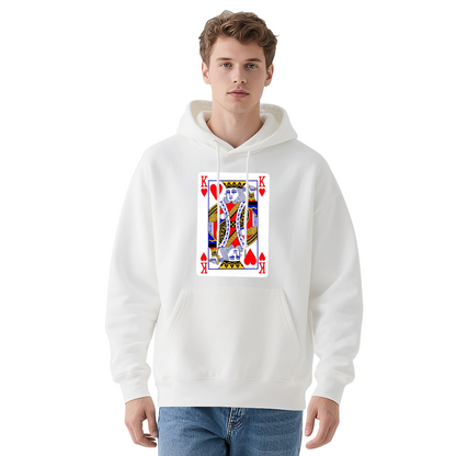 King Of Hearts Poker Card Graphic Navy Hoodie
