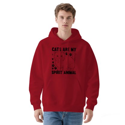 Colorful Cat Lover Hoodie: Cats Are My Spirit Animal, Cozy Style