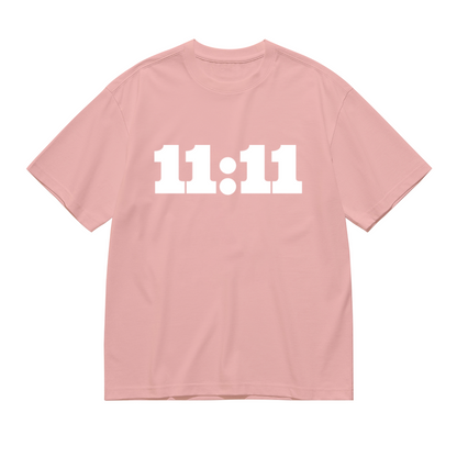 11:11 Angel Number Manifest Luck Pink Tee, Spiritual Aesthetic Minimalist Shirt