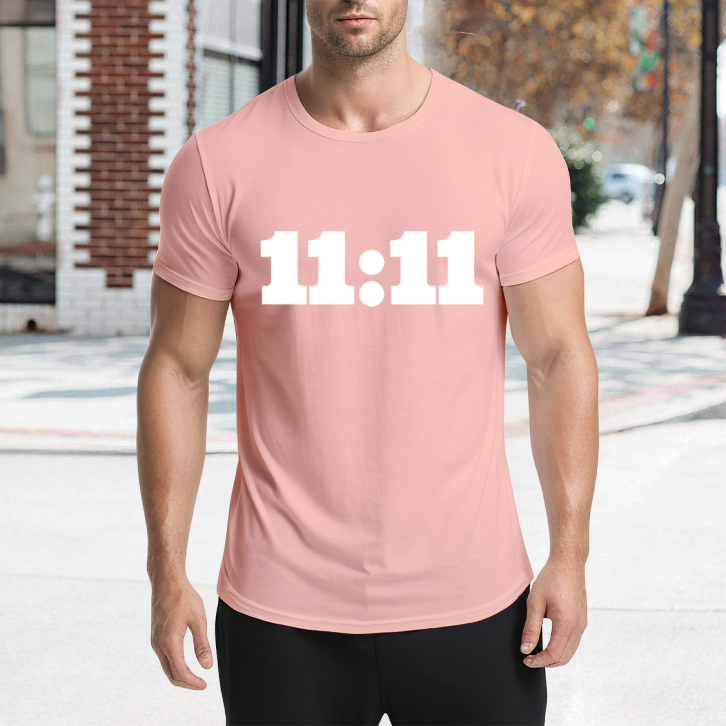 11:11 Angel Number Manifest Luck Pink Tee, Spiritual Aesthetic Minimalist Shirt
