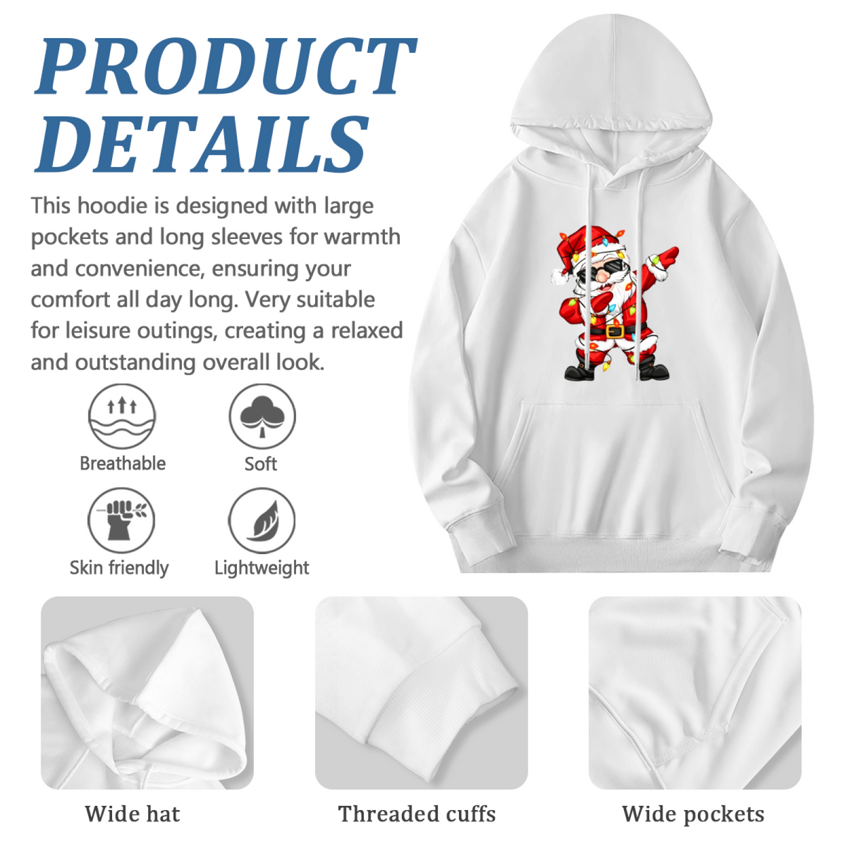 Dabbing Santa Claus Fun Christmas Party Hoodie