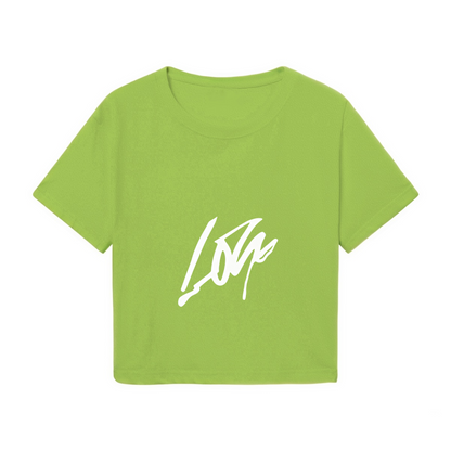Minimal Lone Signature Fresh Lime Green Crop Top