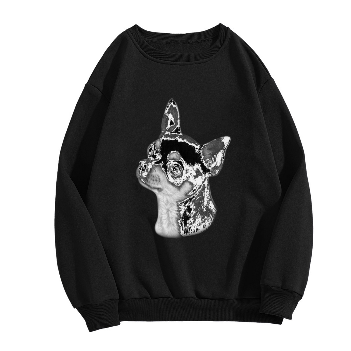 Brindle Chihuahua Dog Art Portrait Pet Lover Crewneck Sweatshirt