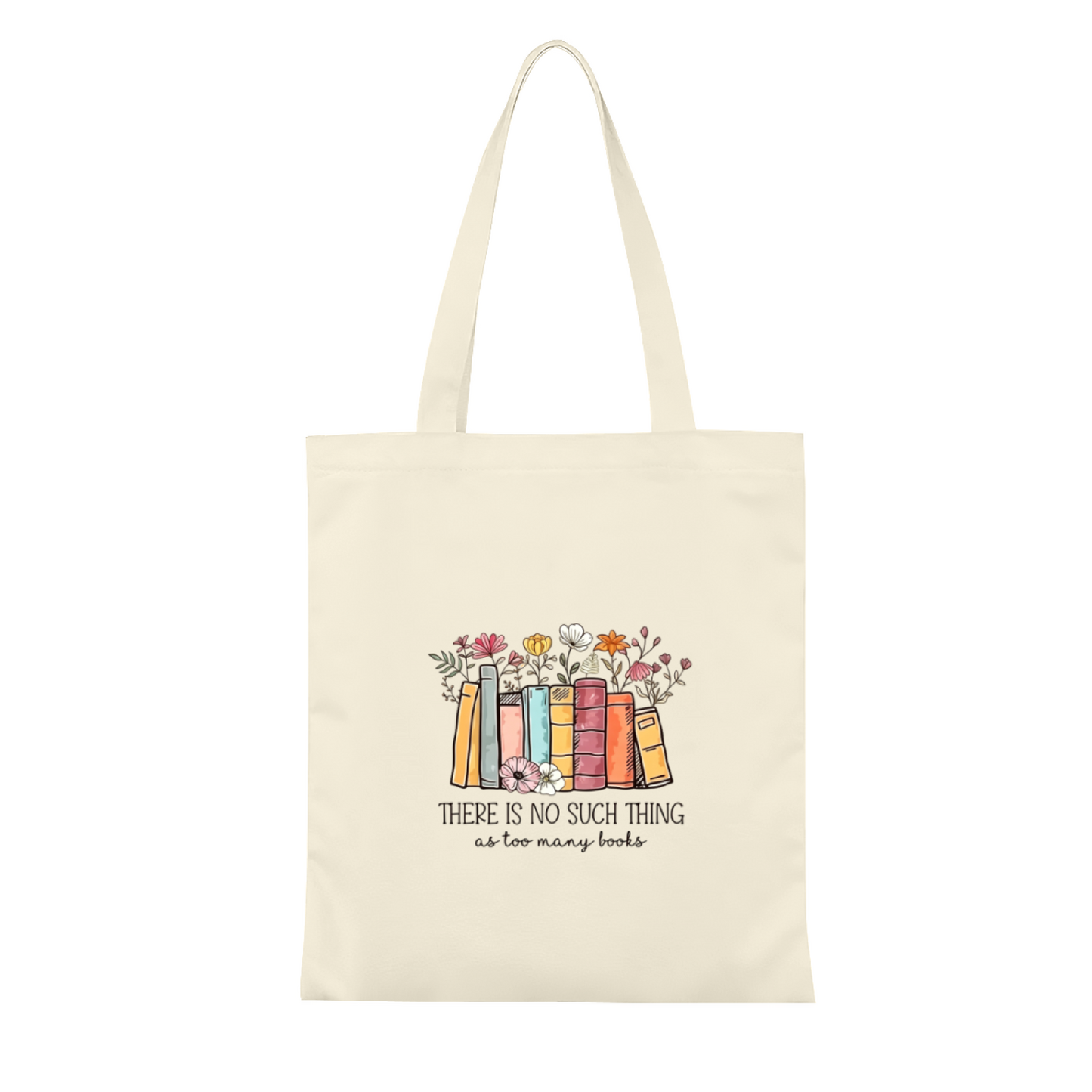 Vintage Flower & Book Graphic Canvas Tote | Bookworm Soft Literary Shoulder Bag