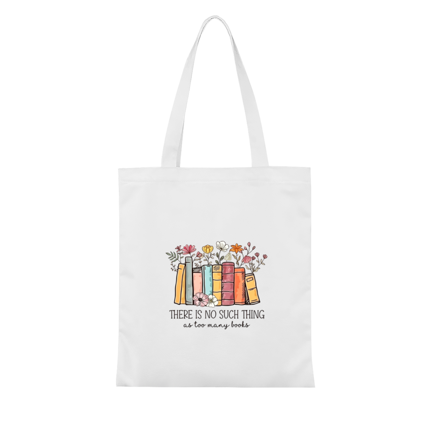 Vintage Flower & Book Graphic Canvas Tote | Bookworm Soft Literary Shoulder Bag