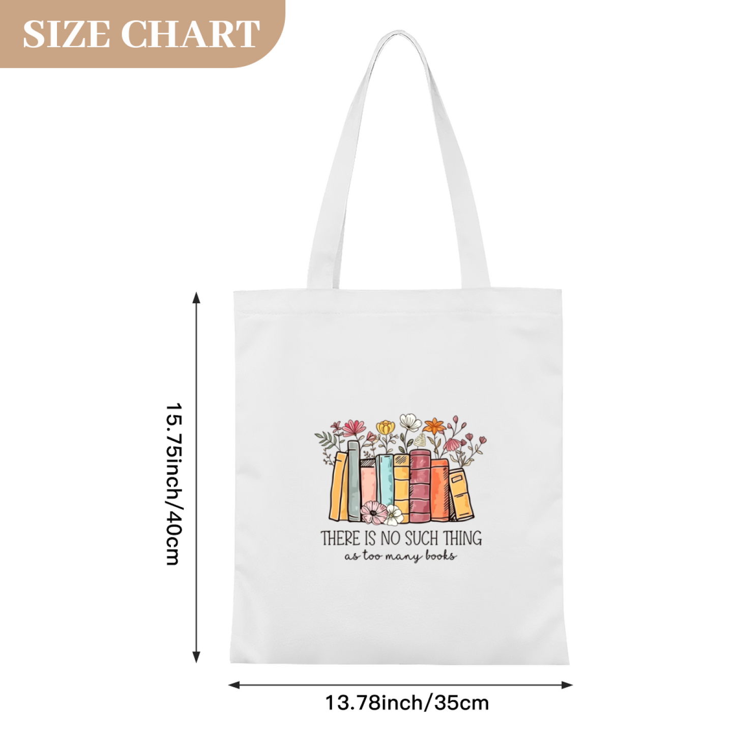 Vintage Flower & Book Graphic Canvas Tote | Bookworm Soft Literary Shoulder Bag