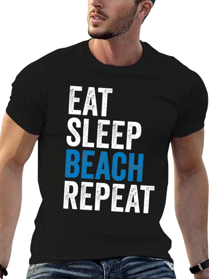Eat Sleep Beach Repeat Graphic Tee