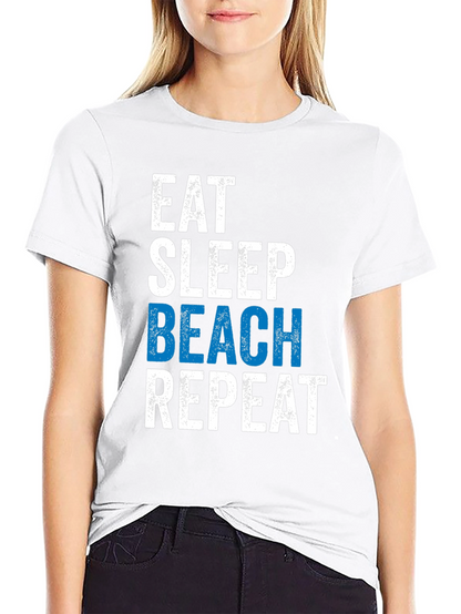 Eat Sleep Beach Repeat Graphic Tee