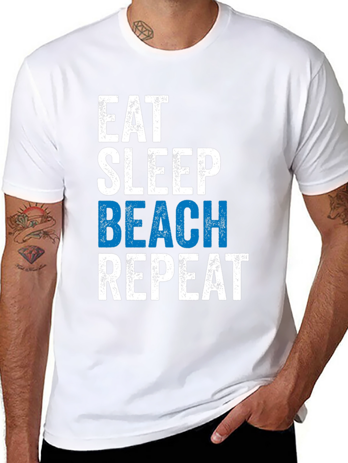 Eat Sleep Beach Repeat Graphic Tee